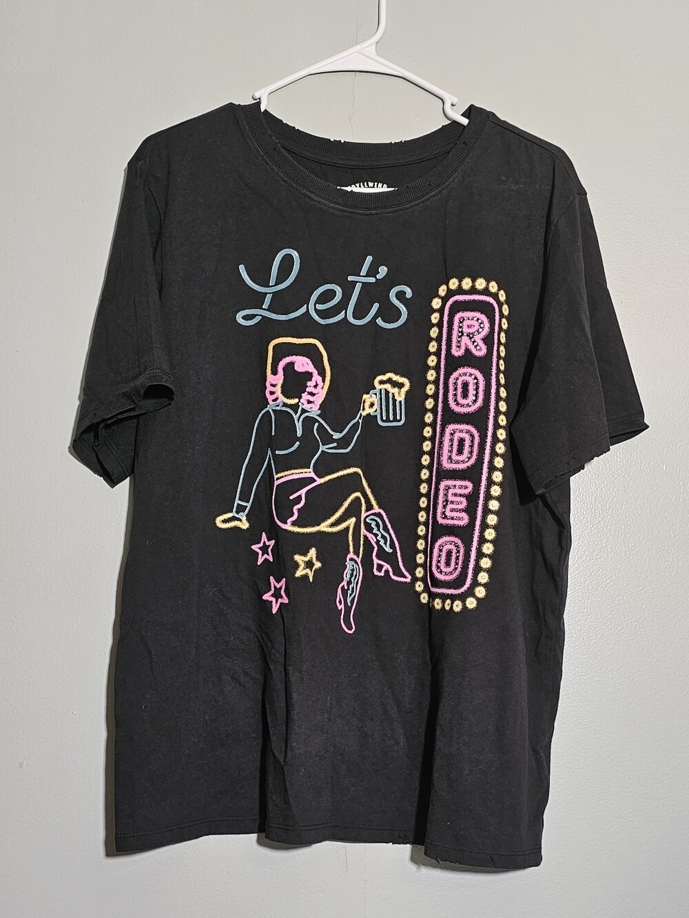 Idyllwind Black Tee with Neon Rodeo Graphic